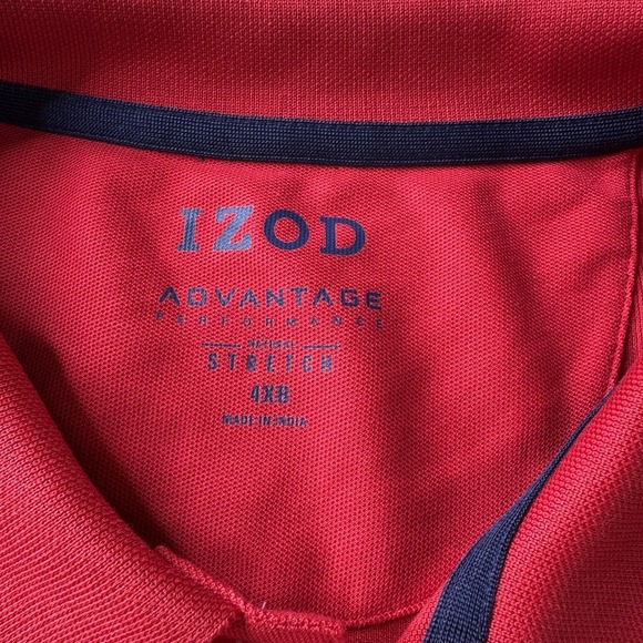 IZOD Polo Shirt Red Men's 3XB Advantage Performance Natural Stretch NWT - Picture 5 of 8